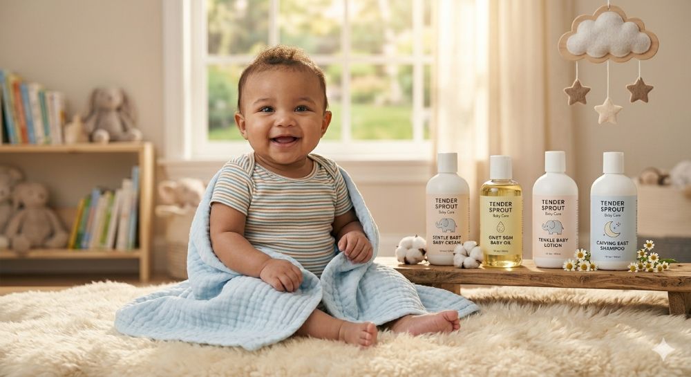 Baby care products: lotions, shampoos, washes