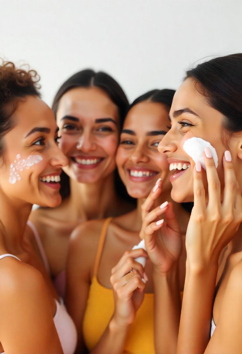 Skincare products: serums, creams, face washes