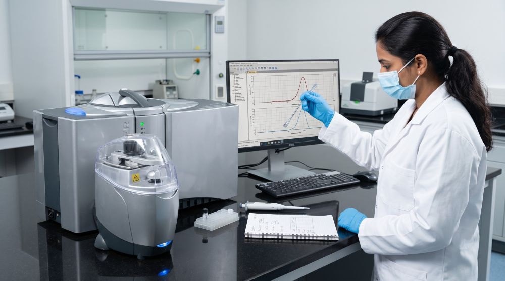 Malvern Mastersizer 3000 laser diffraction particle size analyser at Auriga Research — 0.01 to 3500 microns range with wet (Hydro) and dry (Aero) dispersion modules for pharmaceutical D10, D50, D90 characterisation.